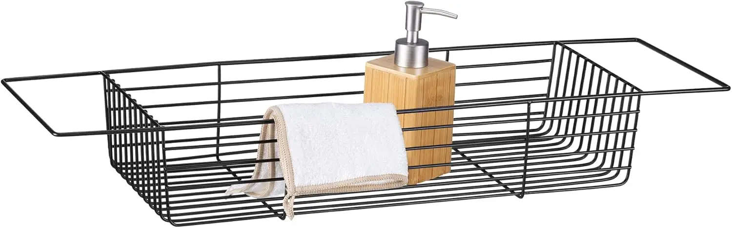 Metal Bathtub Caddy Rack - Over Tub Organizer Shelf for Bath Accessories Storage - Black
Metal Bathtub Caddy Rack - Over Tub Organizer Shelf for Bath Accessories Storage - Black