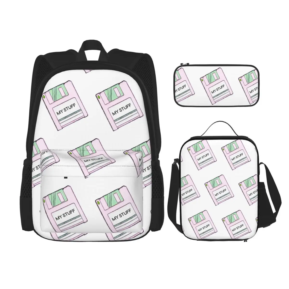My Stuff - Floppy Disk Backpacks Children Bookbag School Bags Rucksack Lunch Bag Pen Bag Three-Piece Set
My Stuff - Floppy Disk Backpacks Children Bookbag School Bags Rucksack Lunch Bag Pen Bag Three-Piece Set