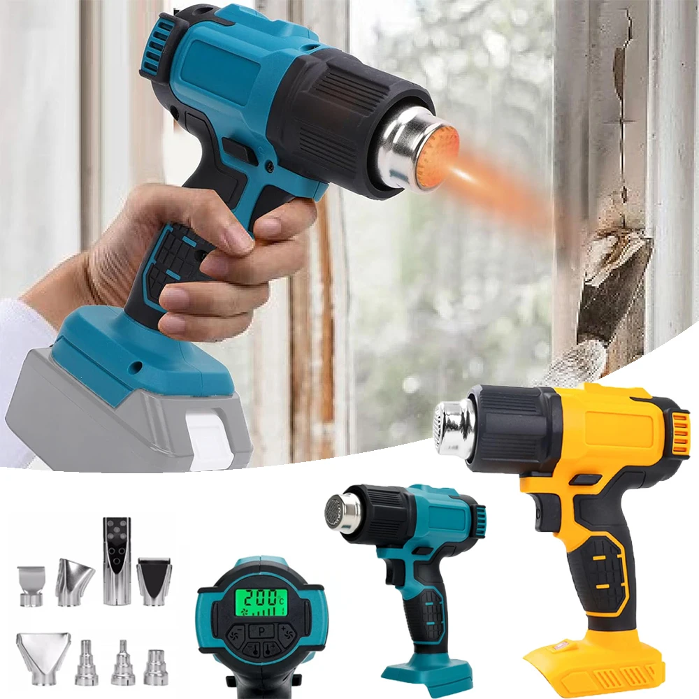 500W Cordless Heat Hot Air Gun For Makita/Dewalts 18V-21V Battery Digital Display Cordless Heat Gun With 8 Nozzles (NO Battery)
500W Cordless Heat Hot Air Gun For Makita/Dewalts 18V-21V Battery Digital Display Cordless Heat Gun With 8 Nozzles (NO Battery)