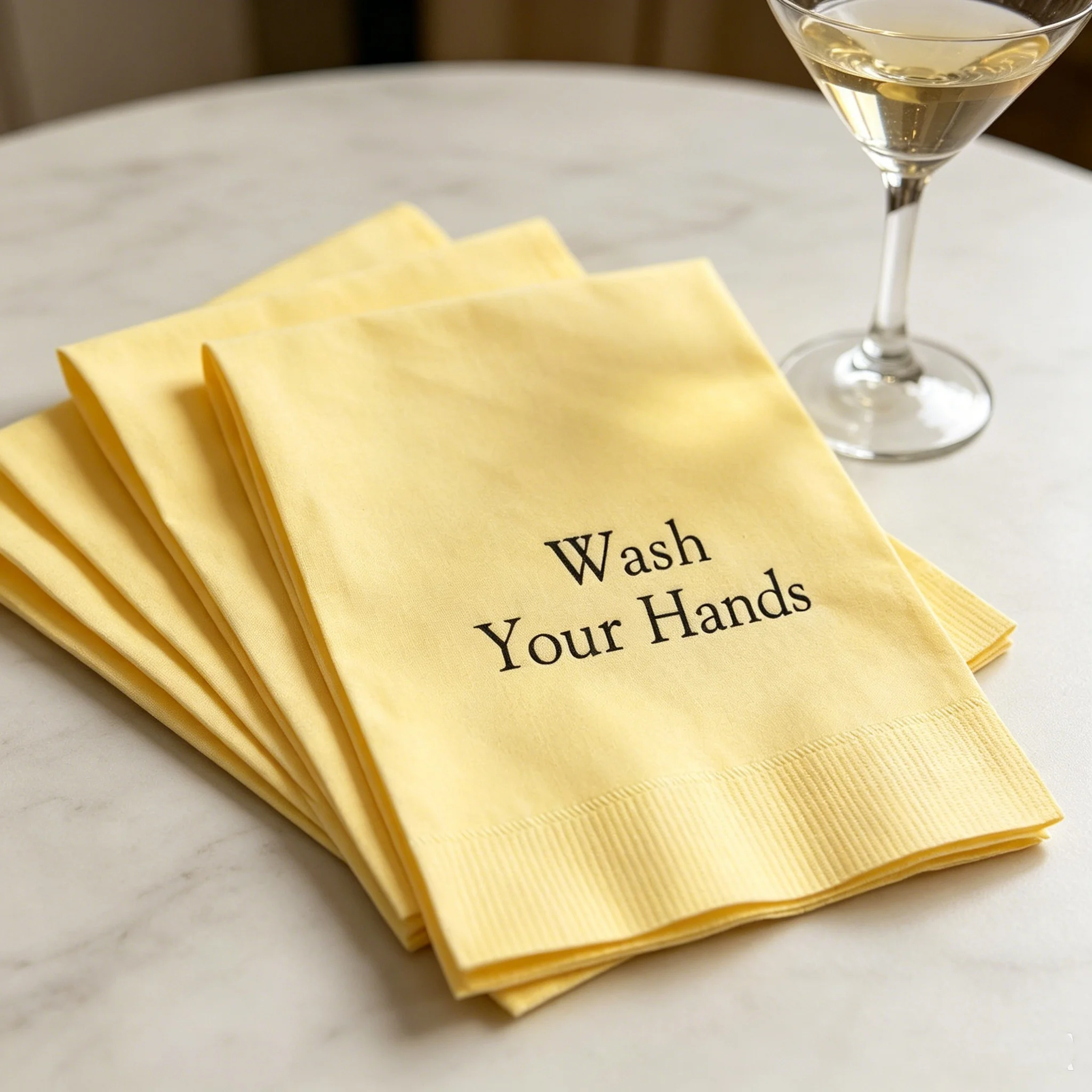 50pcs Custom "Wash Your Hands" Guest Towels, Personalized Black Print Bathroom Napkins for Powder Room, Guest Bath, Housewarming
50pcs Custom "Wash Your Hands" Guest Towels, Personalized Black Print Bathroom Napkins for Powder Room, Guest Bath, Housewarming