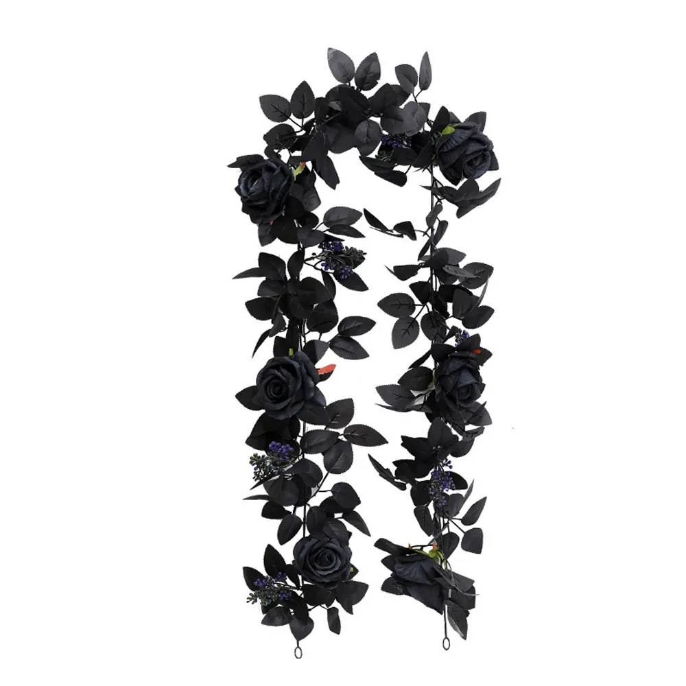 Black Halloween Rose Leaf Vines 175cm Realistic Artificial Rose Vines Simulated Flowers Handmade Halloween Garland
Black Halloween Rose Leaf Vines 175cm Realistic Artificial Rose Vines Simulated Flowers Handmade Halloween Garland