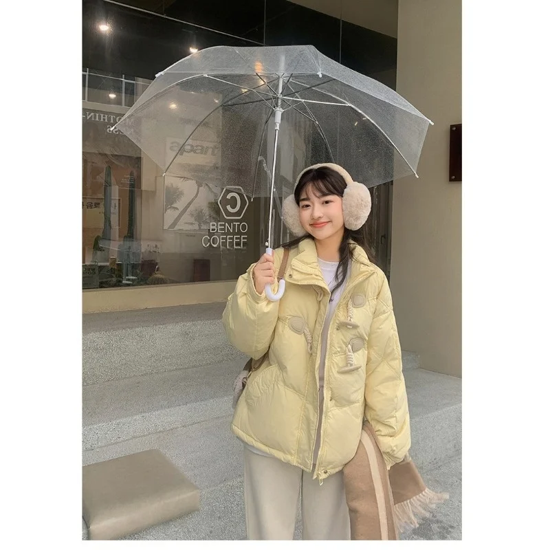 Korean Sle ort Thiened Cotton Jaet Winter Outerwear Women's Quilted Coat Stand Collar Zipper Closure Long Sve
Korean Sle ort Thiened Cotton Jaet Winter Outerwear Women's Quilted Coat Stand Collar Zipper Closure Long Sve