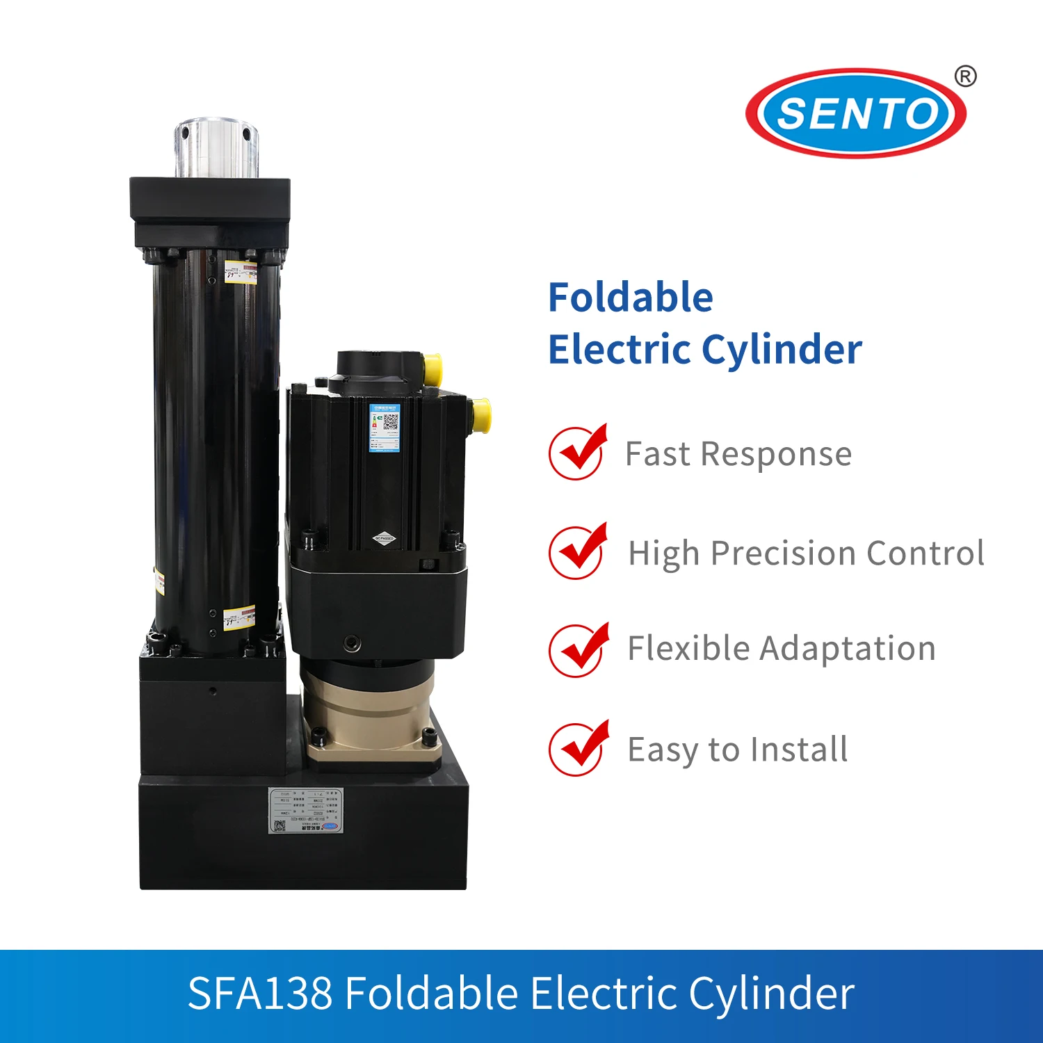 SFA138-12QF-108KN-R240 -SENTO Servo Electric Cylinder, High Precision, Stable Thrust, for Automation, Press Fitting, Positioning
SFA138-12QF-108KN-R240 -SENTO Servo Electric Cylinder, High Precision, Stable Thrust, for Automation, Press Fitting, Positioning