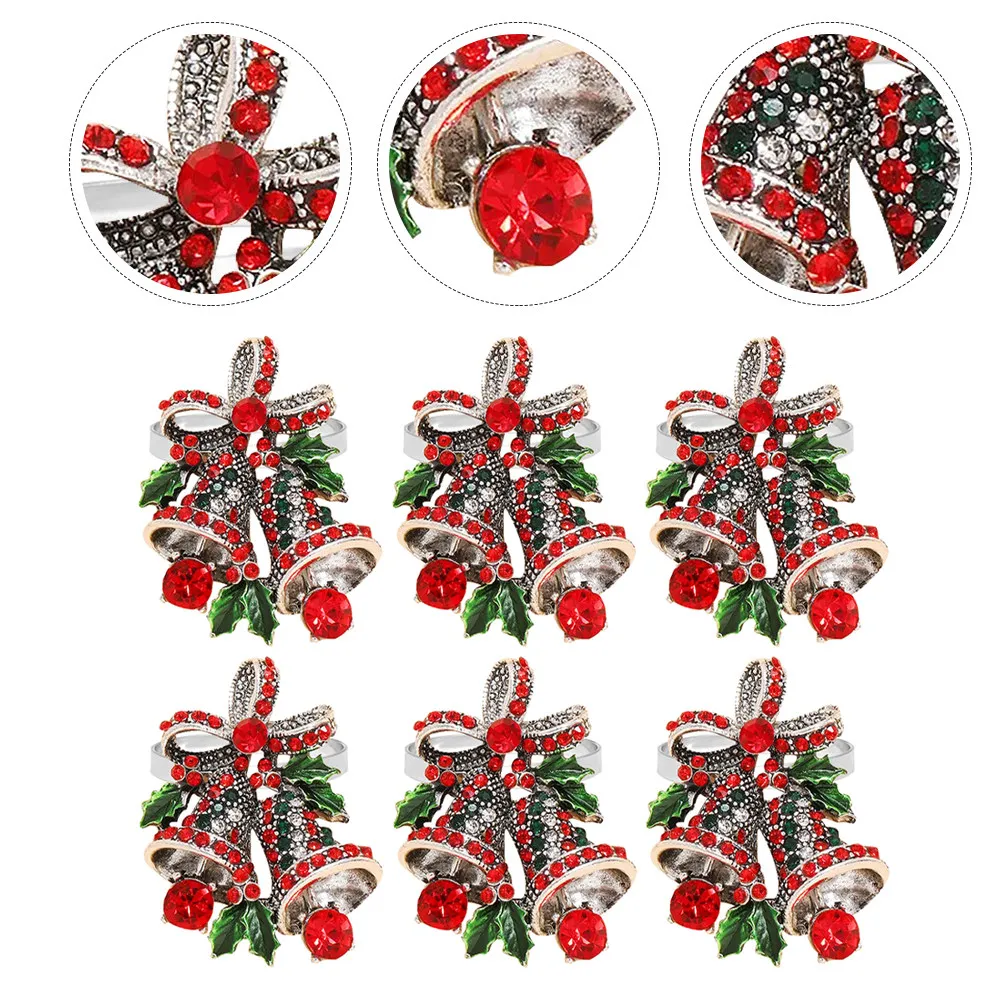 6Pcs Bell Shape Christmas Napkin Rings Xmas Dining Table Napkin Holders Party Decoration Elegant Serviette Ring
6Pcs Bell Shape Christmas Napkin Rings Xmas Dining Table Napkin Holders Party Decoration Elegant Serviette Ring