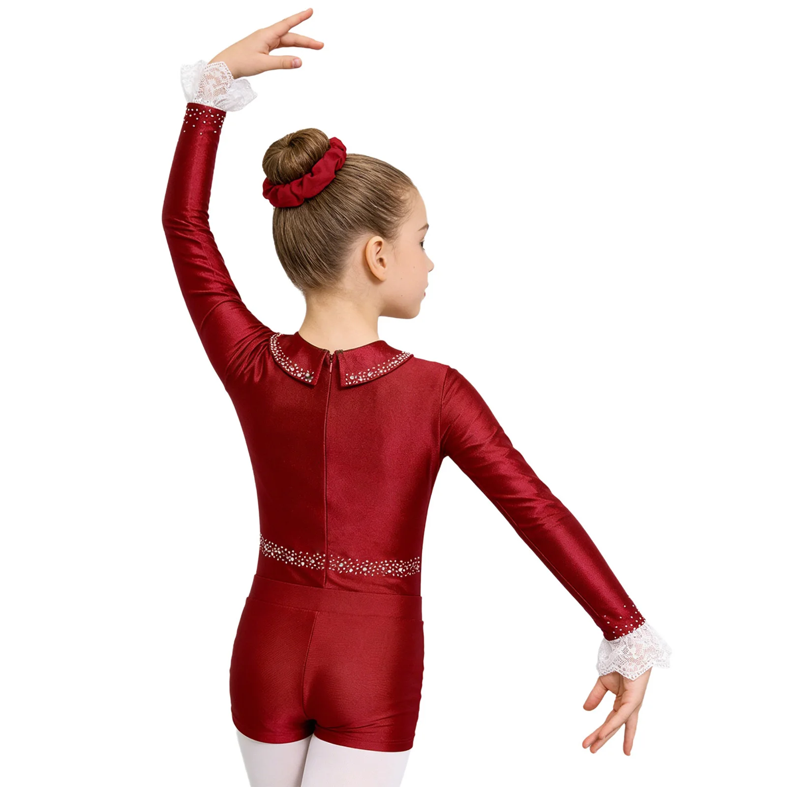 Kids Girls Figure Skating Gymnastics Leotard Long Sleeve Rhinestone Mesh Lace Cuffs Bodysuit for Dance Class Ballet Acrobatics
Kids Girls Figure Skating Gymnastics Leotard Long Sleeve Rhinestone Mesh Lace Cuffs Bodysuit for Dance Class Ballet Acrobatics