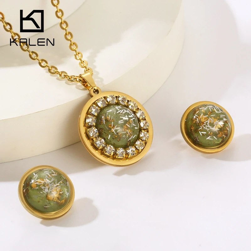 KALEN Trendy Geometric Gold Color Vintage Jewelry Set Sainless Steel Necklace and Earrings Set For Women Wedding Jewelry
KALEN Trendy Geometric Gold Color Vintage Jewelry Set Sainless Steel Necklace and Earrings Set For Women Wedding Jewelry
