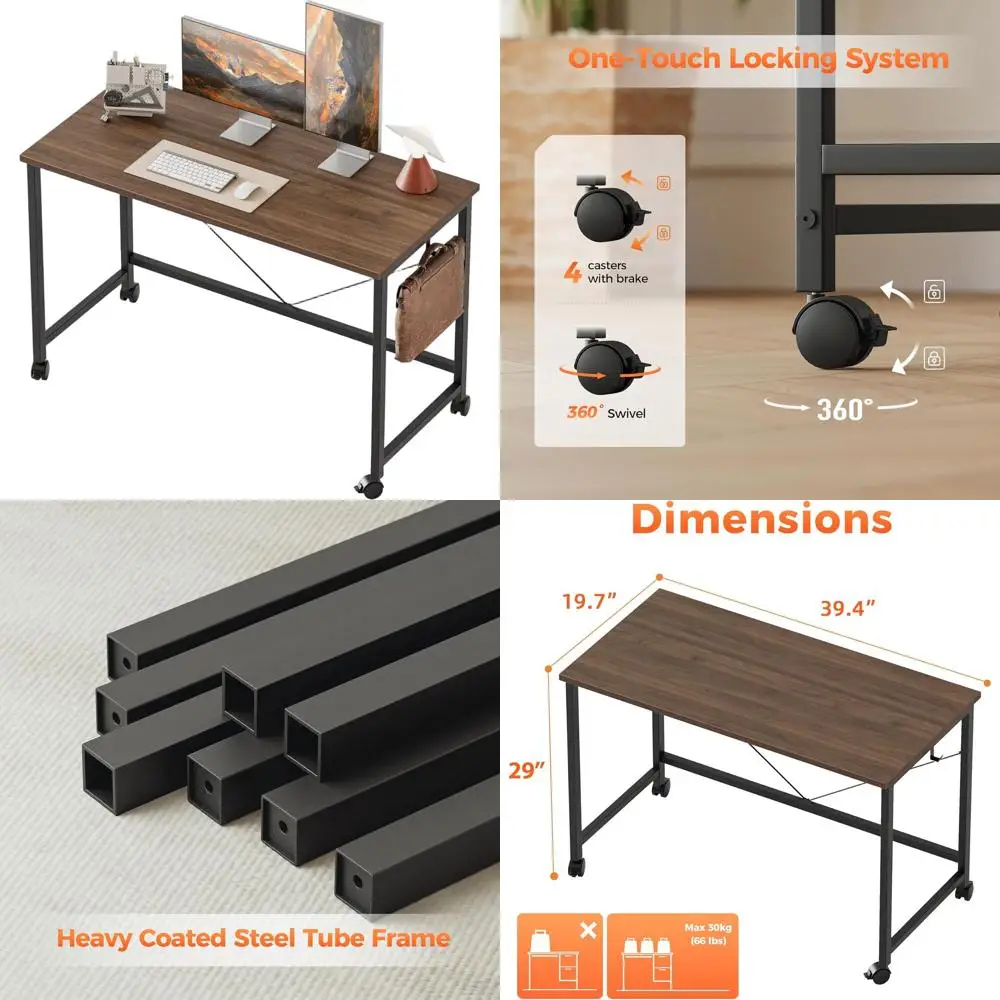 Compact Rolling Desk for Gaming and Home Office, Ideal for Small Spaces and Studying
Compact Rolling Desk for Gaming and Home Office, Ideal for Small Spaces and Studying