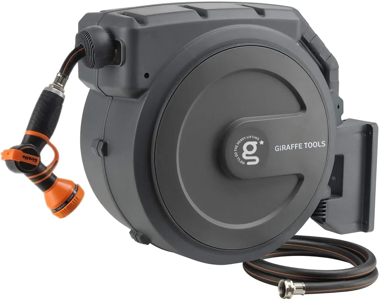 Retractable Garden Hose Reel 1/2 Inch x 130 ft, Super Heavy Duty, Any Length Lock, Slow Return System, Wall Mounted and 180 Deg
Retractable Garden Hose Reel 1/2 Inch x 130 ft, Super Heavy Duty, Any Length Lock, Slow Return System, Wall Mounted and 180 Deg
