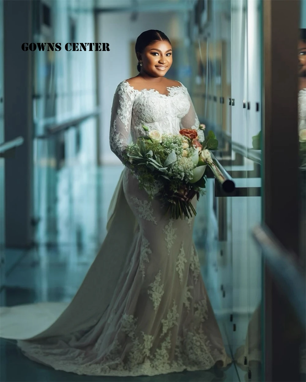 White Lace Applique Long Sleeve Aso Ebi Wedding Dress With Train Waist Evening Gown Mermaid Formal Dresses 2024 Customized
White Lace Applique Long Sleeve Aso Ebi Wedding Dress With Train Waist Evening Gown Mermaid Formal Dresses 2024 Customized