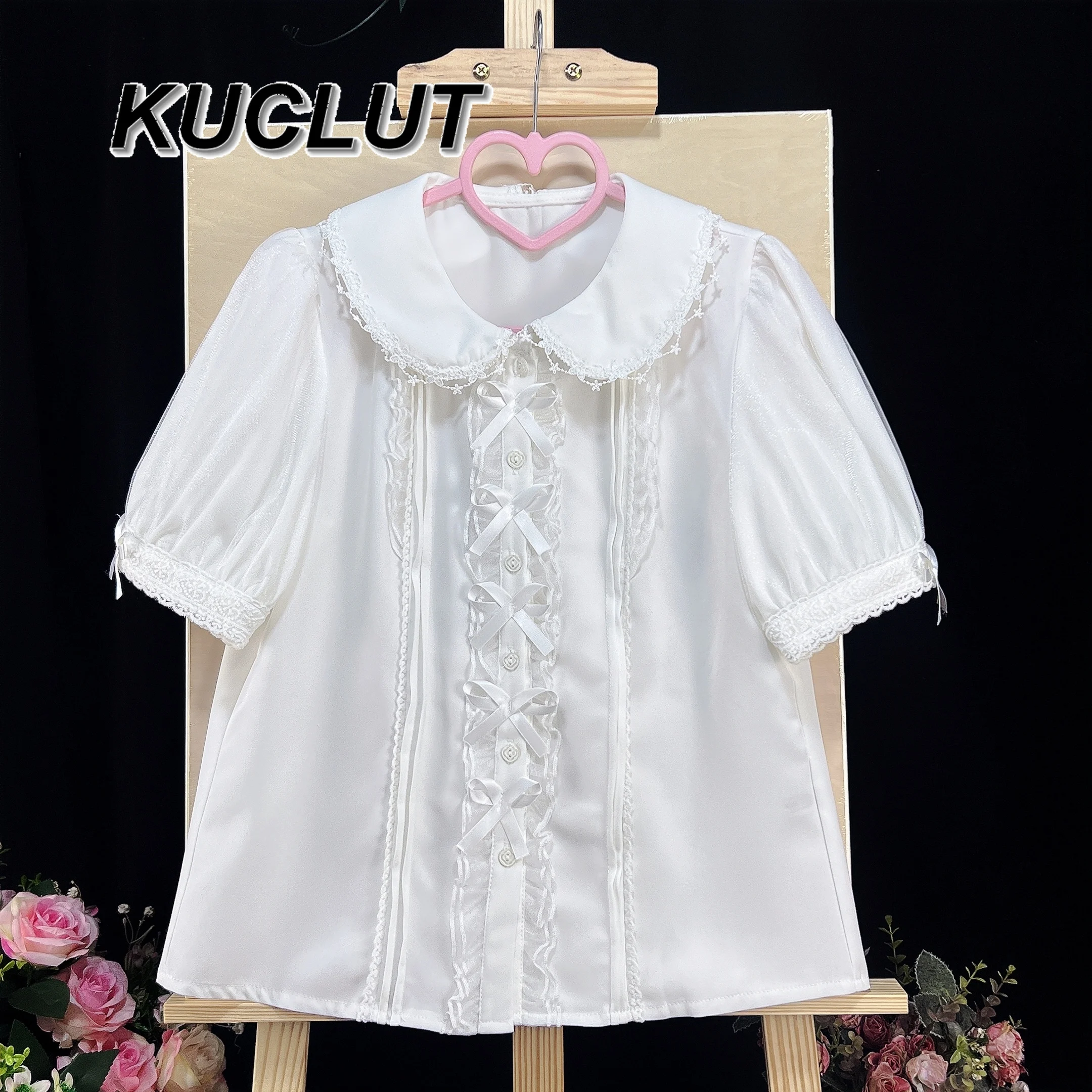Fashion Doll Collar Elegant Casual Lolita Shirt Solid Color Sweet Loose Short-sleeved Blouse Summer Tops for Women 2025 New
Fashion Doll Collar Elegant Casual Lolita Shirt Solid Color Sweet Loose Short-sleeved Blouse Summer Tops for Women 2025 New