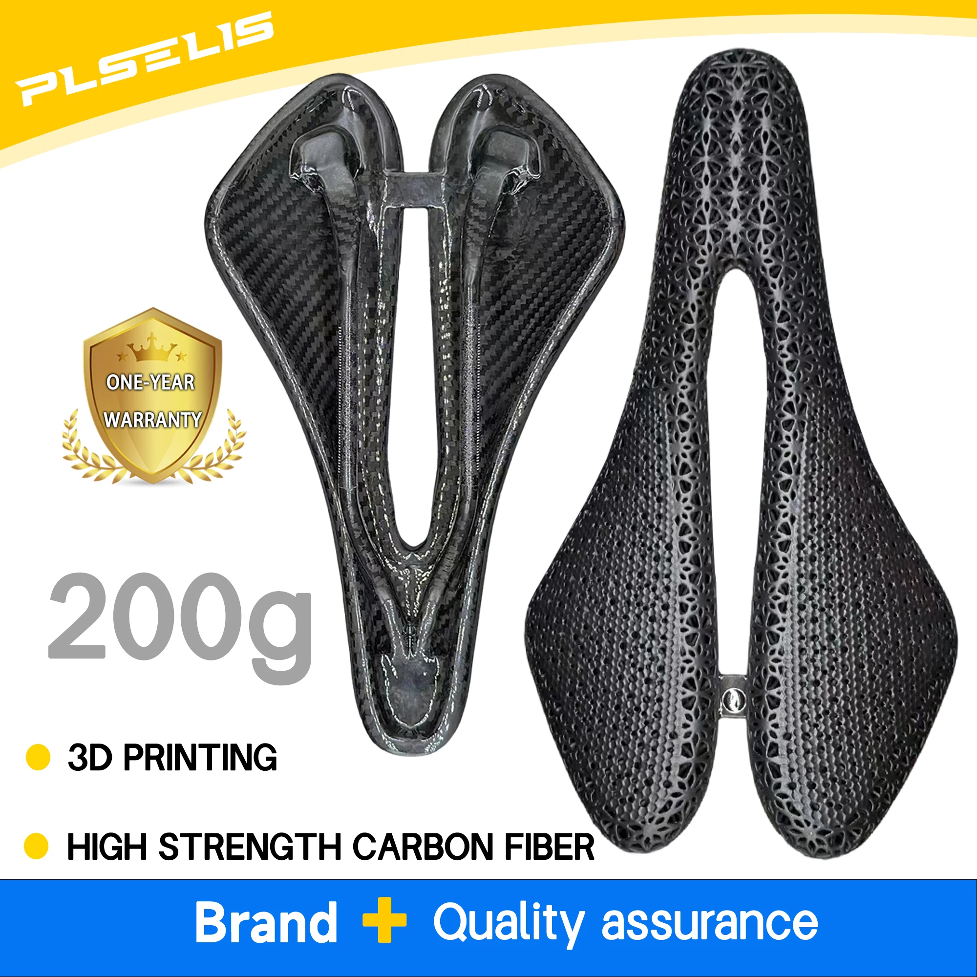 Plselis Full Carbon Bicycle Saddle Carbon Fiber Cushion 3D Printed Surface Partition Shock Absorption Lightweight 200g
Plselis Full Carbon Bicycle Saddle Carbon Fiber Cushion 3D Printed Surface Partition Shock Absorption Lightweight 200g