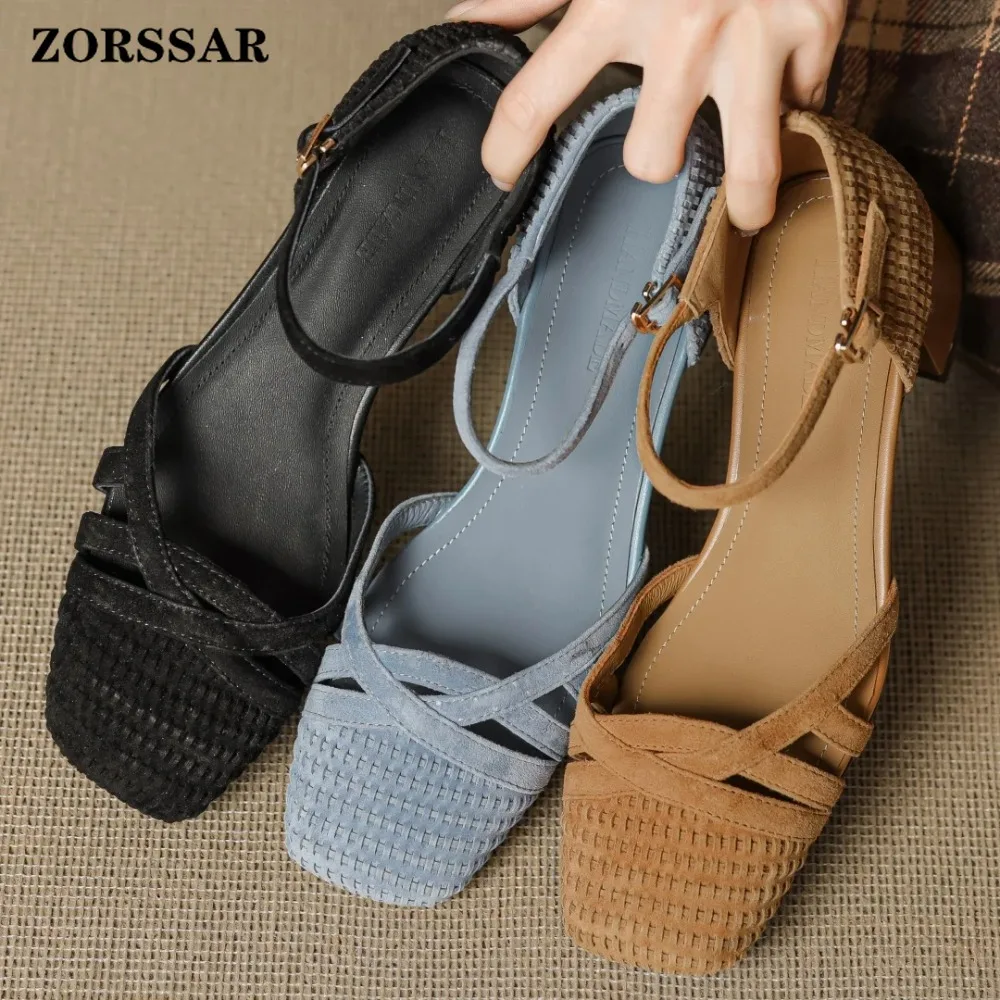 Women's Natural Suede Leather Ankle Strap Sandals Square Toe 4cm Thick Med Heel Elegant Ladies Summer Dress Pumps Shoe
Women's Natural Suede Leather Ankle Strap Sandals Square Toe 4cm Thick Med Heel Elegant Ladies Summer Dress Pumps Shoe
