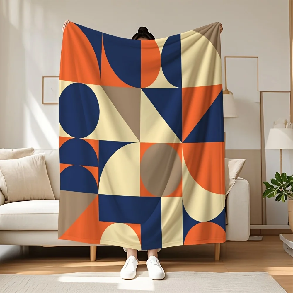 1 modern geometric pattern blanket, made of polyester, machine washable, suitable for sofas, beds, camping, and travel.
1 modern geometric pattern blanket, made of polyester, machine washable, suitable for sofas, beds, camping, and travel.
