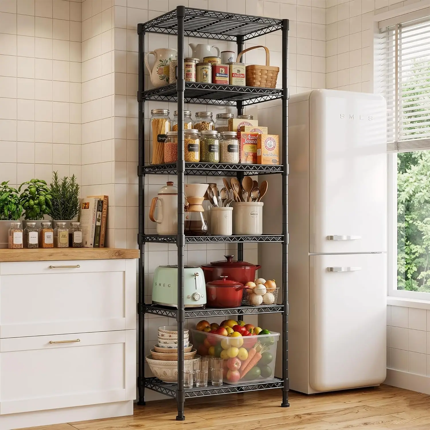 6-Tier Metal Shelving Unit Storage Shelves, Sturdy Wire Shelving Adjustable Deep Pantry Shelves Load 675LBS Storage, Customized
6-Tier Metal Shelving Unit Storage Shelves, Sturdy Wire Shelving Adjustable Deep Pantry Shelves Load 675LBS Storage, Customized