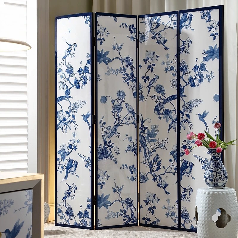 Porcelain white French Chinese style blue and white folding art screen retro partition mobile Chinese style home new
Porcelain white French Chinese style blue and white folding art screen retro partition mobile Chinese style home new