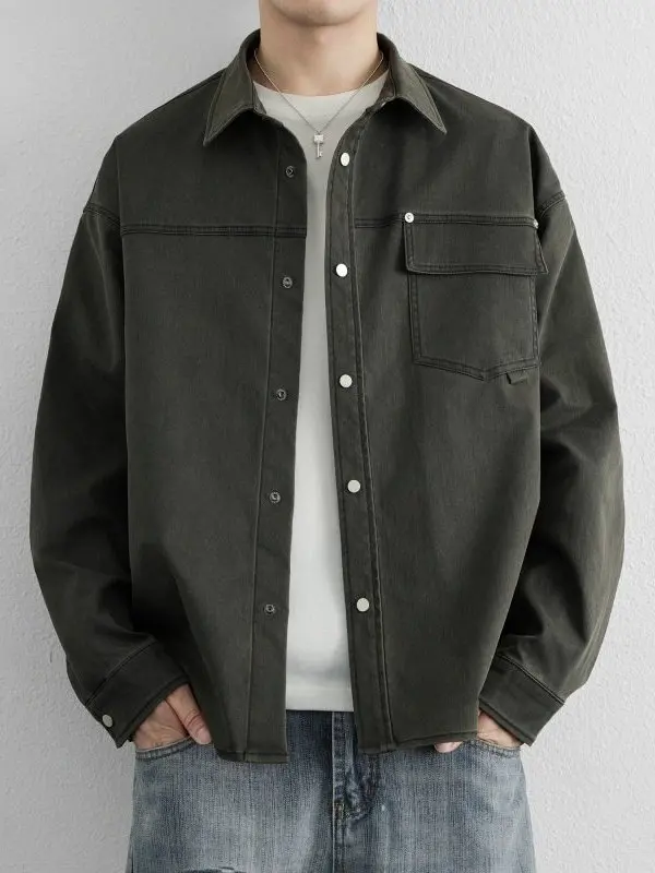 Waed Cotton irt for Young Men Casual Thin Long Sve Stand Fit Busin Sle Spring Autumn Season Faion Trend
Waed Cotton irt for Young Men Casual Thin Long Sve Stand Fit Busin Sle Spring Autumn Season Faion Trend