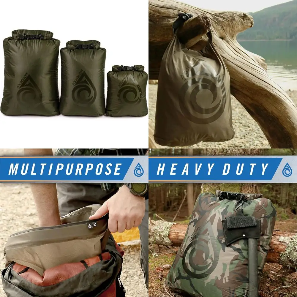 Olive Drab AquaQuest Rogue 10-20-30L Waterproof Dry Bag Set - Roll Top Design
Olive Drab AquaQuest Rogue 10-20-30L Waterproof Dry Bag Set - Roll Top Design