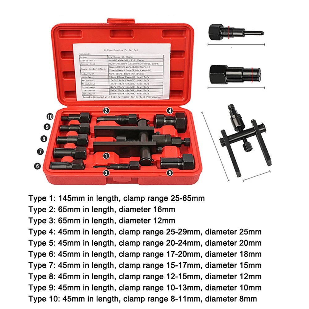 Motorcycle Bearings Remover Bearing Disassemblers Hand Repairing Tools Bearing Remove Tool Motorcycle Bearing Puller Kits w/ Box
Motorcycle Bearings Remover Bearing Disassemblers Hand Repairing Tools Bearing Remove Tool Motorcycle Bearing Puller Kits w/ Box