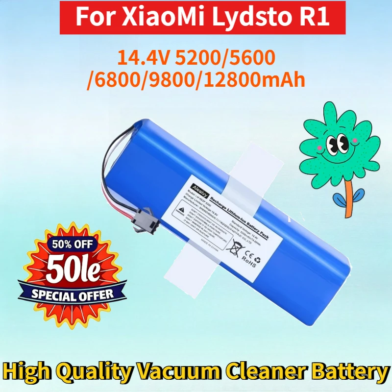 Battery 9800mAh 12800mAh For XiaoMi Lydsto R1 Roidmi Eve Plus Viomi S9 Robot Vacuum Cleaner Battery Pack Accessories Parts 14.4V
Battery 9800mAh 12800mAh For XiaoMi Lydsto R1 Roidmi Eve Plus Viomi S9 Robot Vacuum Cleaner Battery Pack Accessories Parts 14.4V
