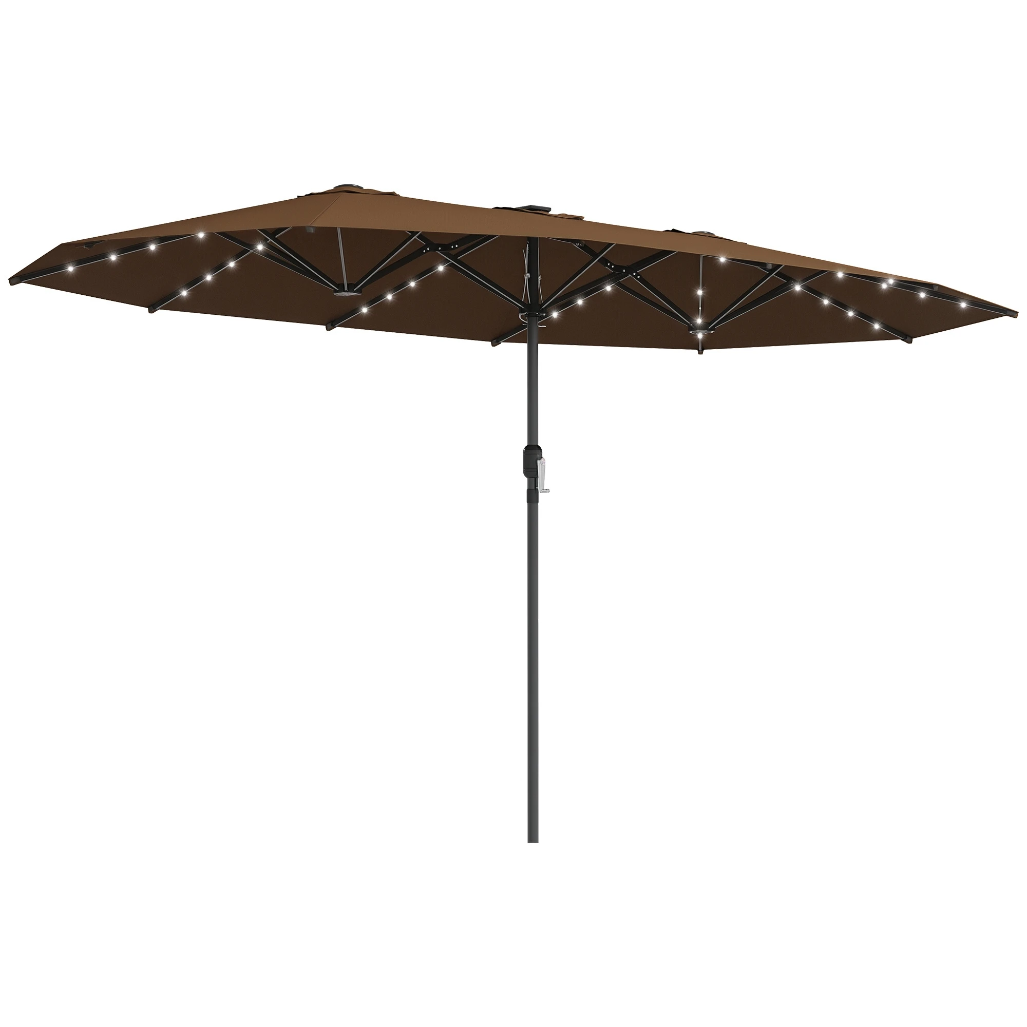 Garden Parasol, Double-Sided Sun Umbrella with Led Solar Lights, Patio Parasol for Outdoor, Coffee
Garden Parasol, Double-Sided Sun Umbrella with Led Solar Lights, Patio Parasol for Outdoor, Coffee