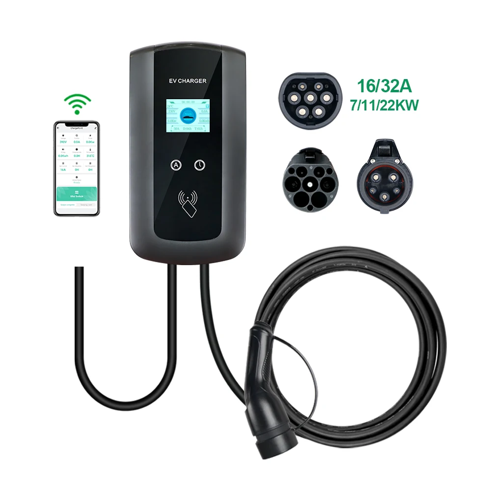 7kw 11kw 22kw 16A 32A 1P 3P Type 1 Type 2 GBT Home Electric Vehicle Charging Stations Ev Charger Wall Mount
7kw 11kw 22kw 16A 32A 1P 3P Type 1 Type 2 GBT Home Electric Vehicle Charging Stations Ev Charger Wall Mount