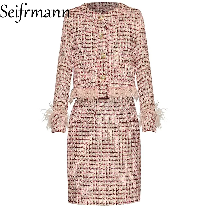 Seifrmann 2026, весеннее женское новое модное пальто с круглым вырезом и длинными рукавами, пальто с перьями и бусинами + полуюбка, комплект из двух предметов
Seifrmann 2026, весеннее женское новое модное пальто с круглым вырезом и длинными рукавами, пальто с перьями и бусинами + полуюбка, комплект из двух предметов