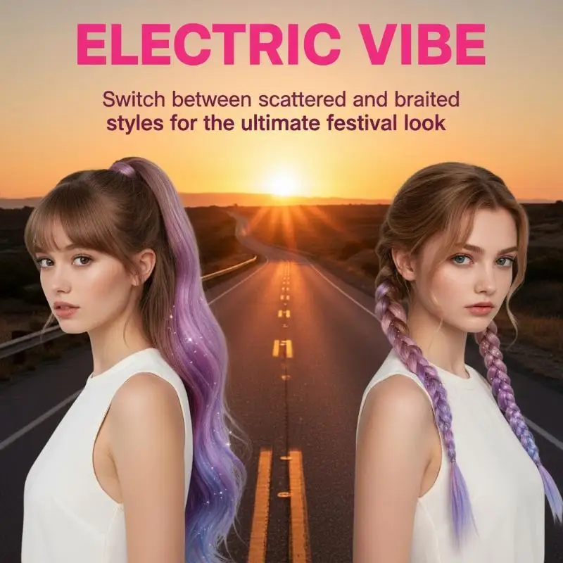 Colorful Laser Hair Extension Synthetic Braided Ponytail Shiny Long Straight For School Event
Colorful Laser Hair Extension Synthetic Braided Ponytail Shiny Long Straight For School Event