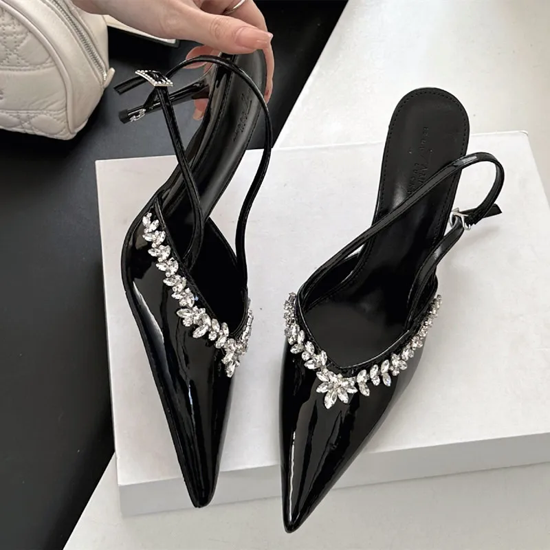 High Quality Patent Leather Rhinestone High Heels Women Sexy Pointed Toe Slingback Heeled Sandals Elegant Banquet Dress Shoes
High Quality Patent Leather Rhinestone High Heels Women Sexy Pointed Toe Slingback Heeled Sandals Elegant Banquet Dress Shoes