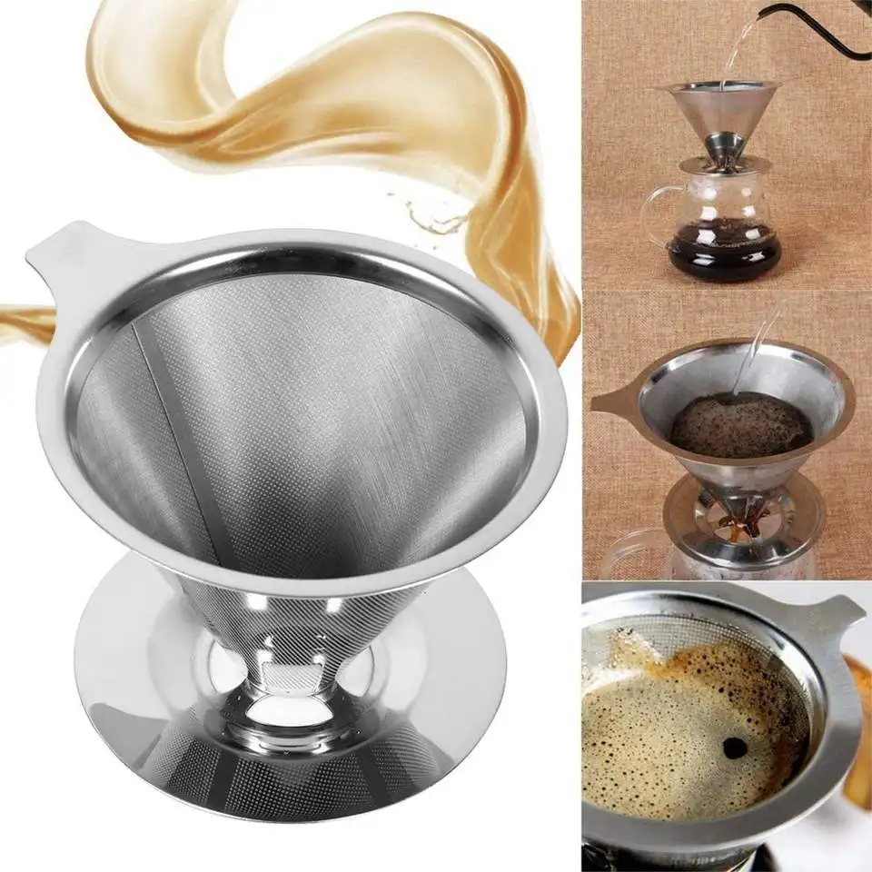 Reusable Coffee Filter Holder Double Layer Stainless Steel Tea Strainer Coffee Accessories Coffee Making Tool Baskets
Reusable Coffee Filter Holder Double Layer Stainless Steel Tea Strainer Coffee Accessories Coffee Making Tool Baskets