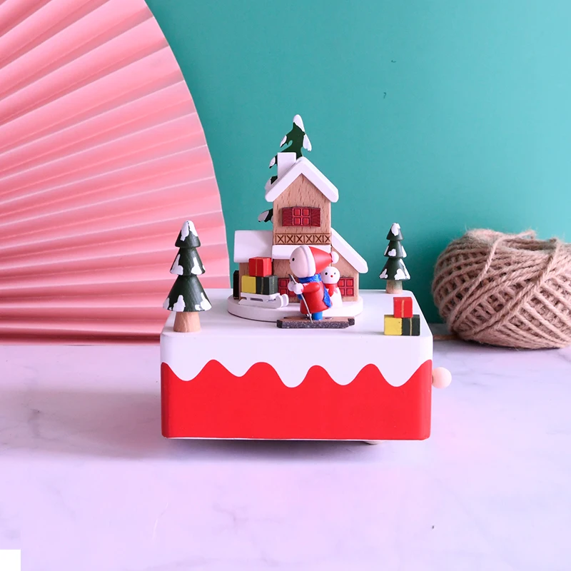 Red White Cabin Wooden Music Boxes With Skiing Figure On Snowy Forest Square Base
Red White Cabin Wooden Music Boxes With Skiing Figure On Snowy Forest Square Base