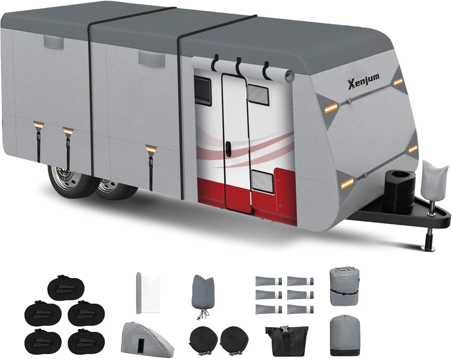 7-слойный сверхмощный чехол для автофургонов для прицепов длиной 24–27 футов, устойчивый к атмосферным воздействиям и УФ-излучению, с крышками желобов и домкратов
7-слойный сверхмощный чехол для автофургонов для прицепов длиной 24–27 футов, устойчивый к атмосферным воздействиям и УФ-излучению, с крышками желобов и домкратов