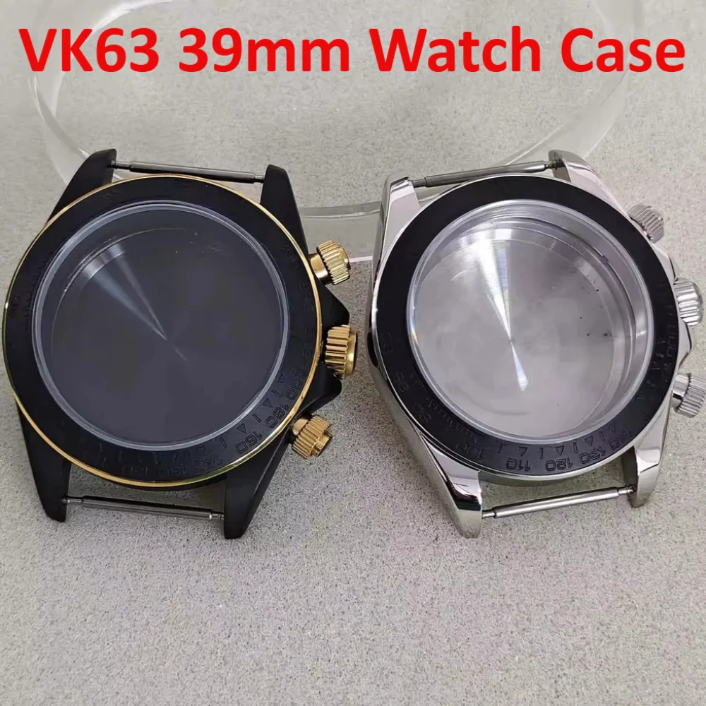 VK63 39mm Watch Case with Sapphire Glass Stainless Steel Case with Ceramic Bezel Men's Watch Parts for VK63 Quartz Movement
VK63 39mm Watch Case with Sapphire Glass Stainless Steel Case with Ceramic Bezel Men's Watch Parts for VK63 Quartz Movement