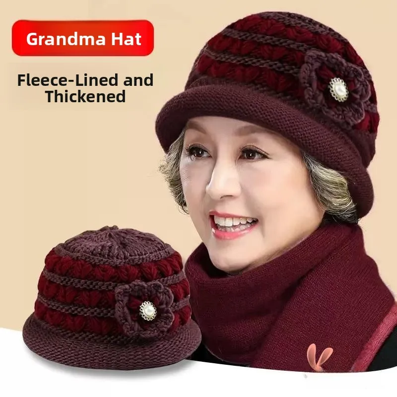 Warm Fleece Winter Knitted Hat for Elderly Women Elderly Ladies Autumn Winter Woolen Cap Elderly Grandmother Hat
Warm Fleece Winter Knitted Hat for Elderly Women Elderly Ladies Autumn Winter Woolen Cap Elderly Grandmother Hat