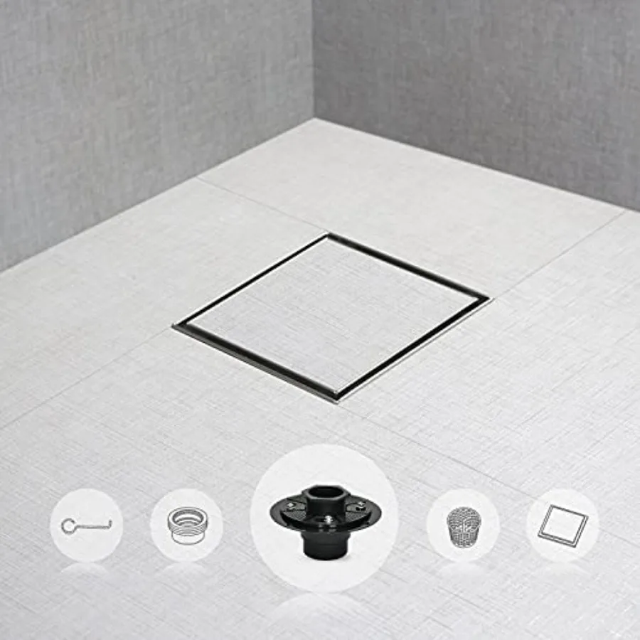 Square Shower Drain with Shower Drain Base Tiled Stealth and 30 Brushed Chrome 2 in 1 Panels Includes Hair Strainer and Threade
Square Shower Drain with Shower Drain Base Tiled Stealth and 30 Brushed Chrome 2 in 1 Panels Includes Hair Strainer and Threade