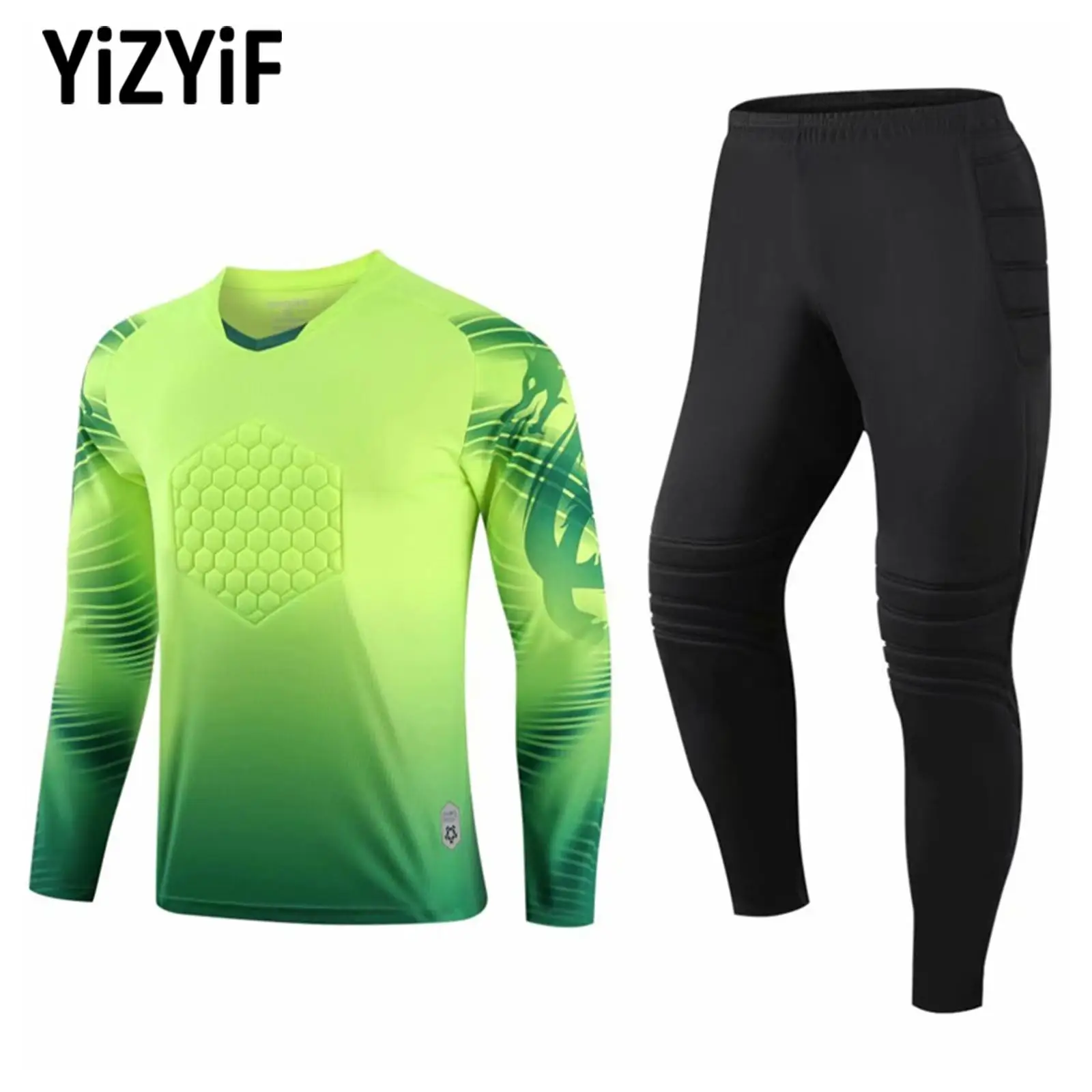 Kids Boys Protective Sponge Padded Goalkeeper Uniforms Soccer Training Suit Distinctive Print Long Sleeve V Neck T-shirt+Pants
Kids Boys Protective Sponge Padded Goalkeeper Uniforms Soccer Training Suit Distinctive Print Long Sleeve V Neck T-shirt+Pants