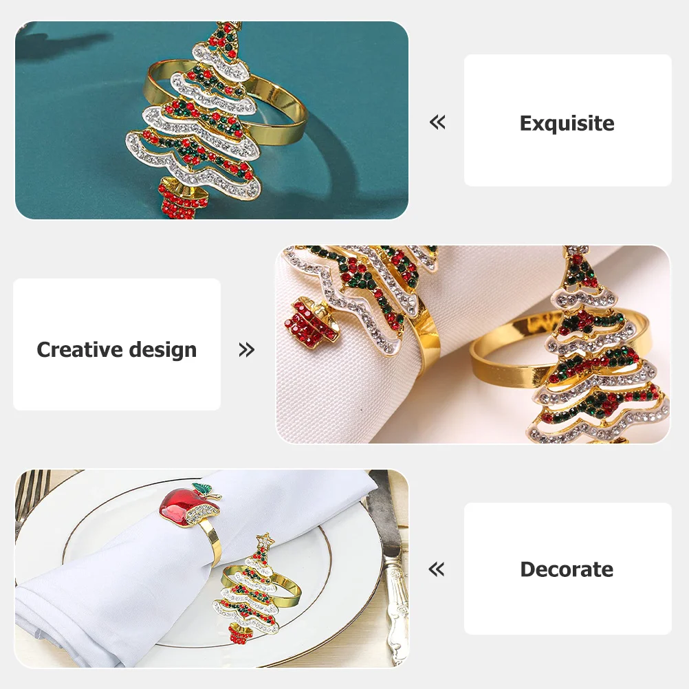 8Pcs Christmas Napkin Rings Creative Metal Xmas Party Napkin Decors Elegant Dining Table Accessories for Festive Gatherings
8Pcs Christmas Napkin Rings Creative Metal Xmas Party Napkin Decors Elegant Dining Table Accessories for Festive Gatherings