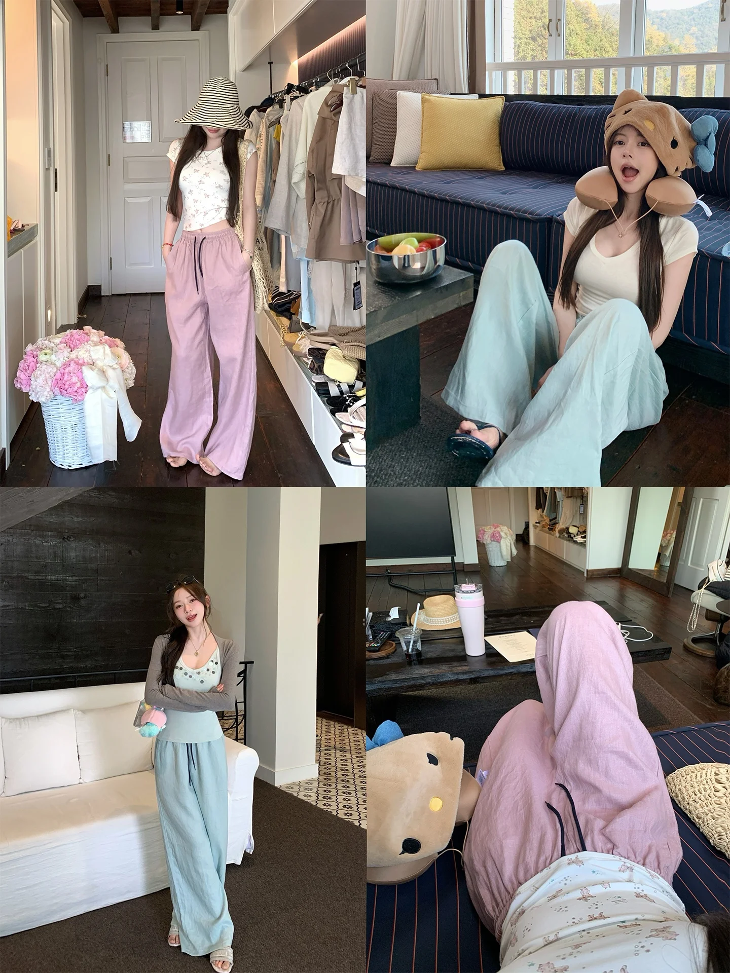 Casual Wide Leg Pants Women's High Waist Drawstring Color Block Linen Trousers Summer New Style Mennan Chen NN2603021
Casual Wide Leg Pants Women's High Waist Drawstring Color Block Linen Trousers Summer New Style Mennan Chen NN2603021
