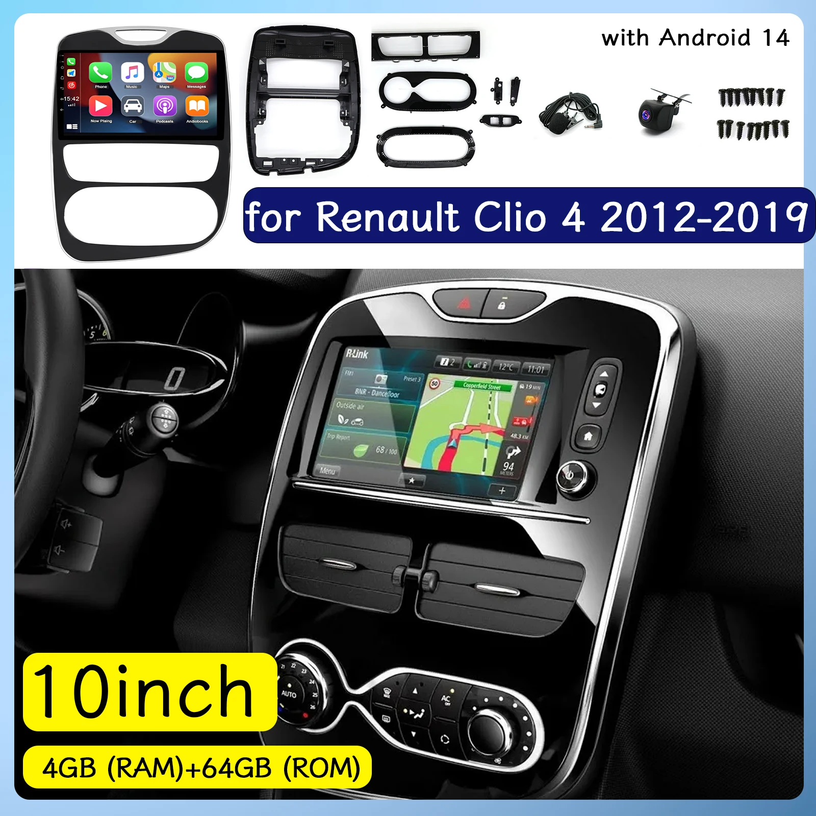 10’‘ Car Stereo Radio GPS Navigation For Renault Clio 4 2012-2019 with Android14 CarPlay Android Auto IPS Car Screen AHD camer
10’‘ Car Stereo Radio GPS Navigation For Renault Clio 4 2012-2019 with Android14 CarPlay Android Auto IPS Car Screen AHD camer