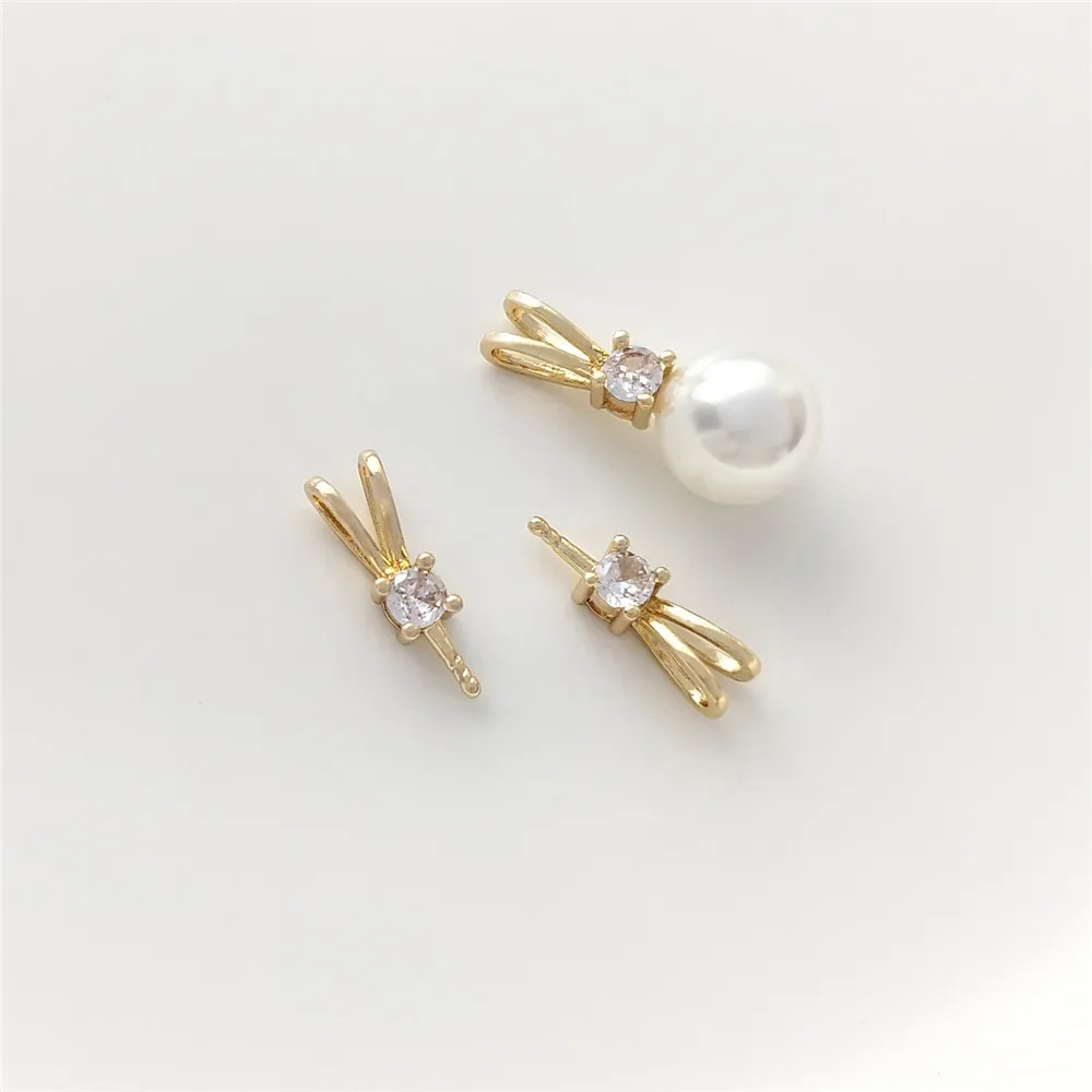14K Gold Plated Zircon Double Ear Rabbit Style with Needle Sticking Half Hole Pearl Holder Hanging Pearl Holder DIY Accessories
14K Gold Plated Zircon Double Ear Rabbit Style with Needle Sticking Half Hole Pearl Holder Hanging Pearl Holder DIY Accessories
