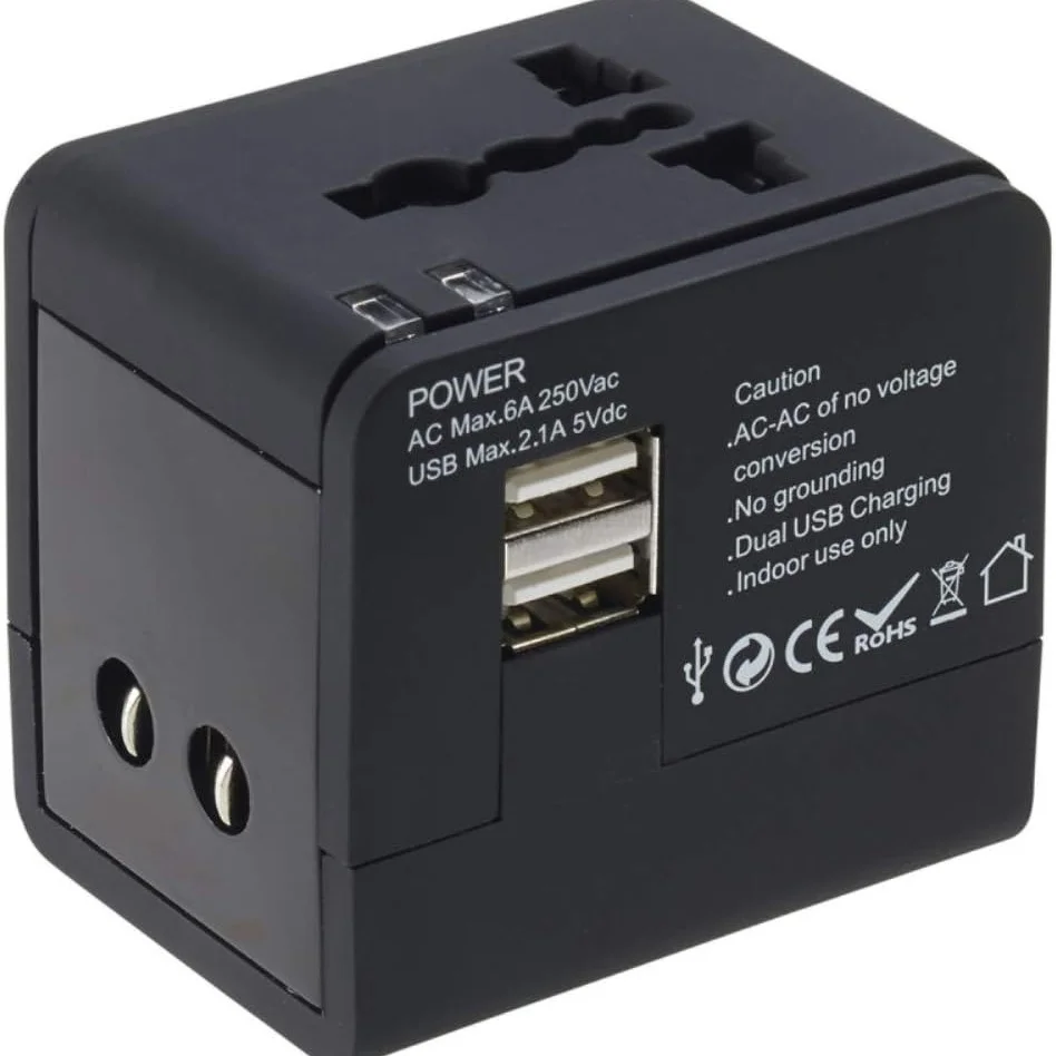 【Universal Global Travel Adapter】Worldwide Charger with Dual A Ports & Retractable Power Converter for iPhone US/EU/UK/AU Plugs
【Universal Global Travel Adapter】Worldwide Charger with Dual A Ports & Retractable Power Converter for iPhone US/EU/UK/AU Plugs
