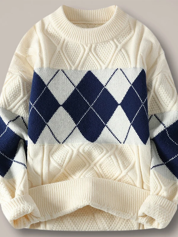 Мужской утепленный вязаный свитер на флисовой подкладке для осени и зимы, теплый повседневный модный базовый слой для студентов
Мужской утепленный вязаный свитер на флисовой подкладке для осени и зимы, теплый повседневный модный базовый слой для студентов