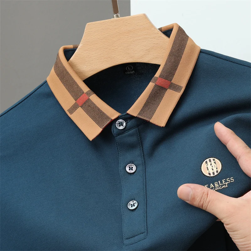 Luxury Design Brand Long Sleeve Men's Embroidered Polo Shirt Spring and Autumn New Style Silk Cotton Casual Stripe lapel T-shirt
Luxury Design Brand Long Sleeve Men's Embroidered Polo Shirt Spring and Autumn New Style Silk Cotton Casual Stripe lapel T-shirt