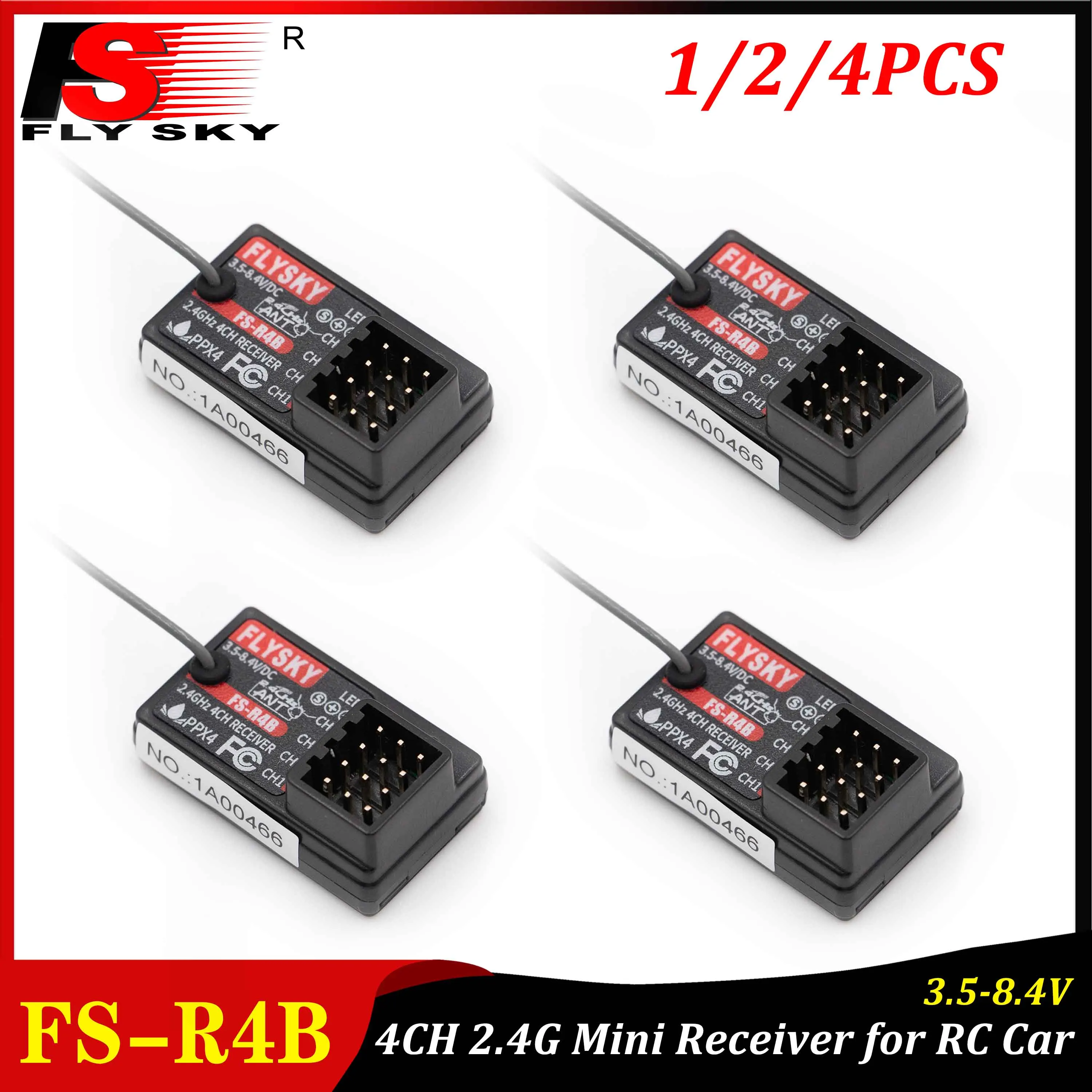 1/2/4PCS Flysky FS-R4B 4CH 2.4GHz ANT PWM Protocol Output Mini Receiver Single Antenna for RC Car Boat Transmitter Model Toys
1/2/4PCS Flysky FS-R4B 4CH 2.4GHz ANT PWM Protocol Output Mini Receiver Single Antenna for RC Car Boat Transmitter Model Toys