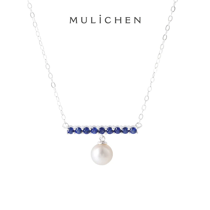 MULICHEN Blue Sapphire Zircon 7mm Fresh Water Pearl Pendant Necklace for Women Wedding Party luxury Jewelry Accessories Gifts
MULICHEN Blue Sapphire Zircon 7mm Fresh Water Pearl Pendant Necklace for Women Wedding Party luxury Jewelry Accessories Gifts