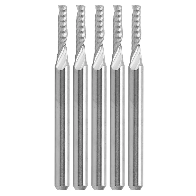 5pcs End Mills Single Flute Spiral Milling Cutter Straight Shank Router Bit 3.175x2x10x38mm
5pcs End Mills Single Flute Spiral Milling Cutter Straight Shank Router Bit 3.175x2x10x38mm
