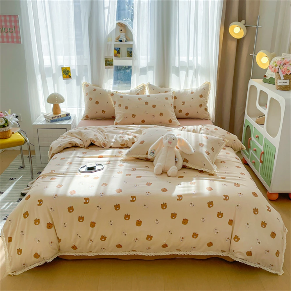 INS Printed Bedding Set Soft Girls Washed Cotton Bed Sheet Queen King Size Duvet Set Set Flower Comforter Pillowcase Bed Linens
INS Printed Bedding Set Soft Girls Washed Cotton Bed Sheet Queen King Size Duvet Set Set Flower Comforter Pillowcase Bed Linens