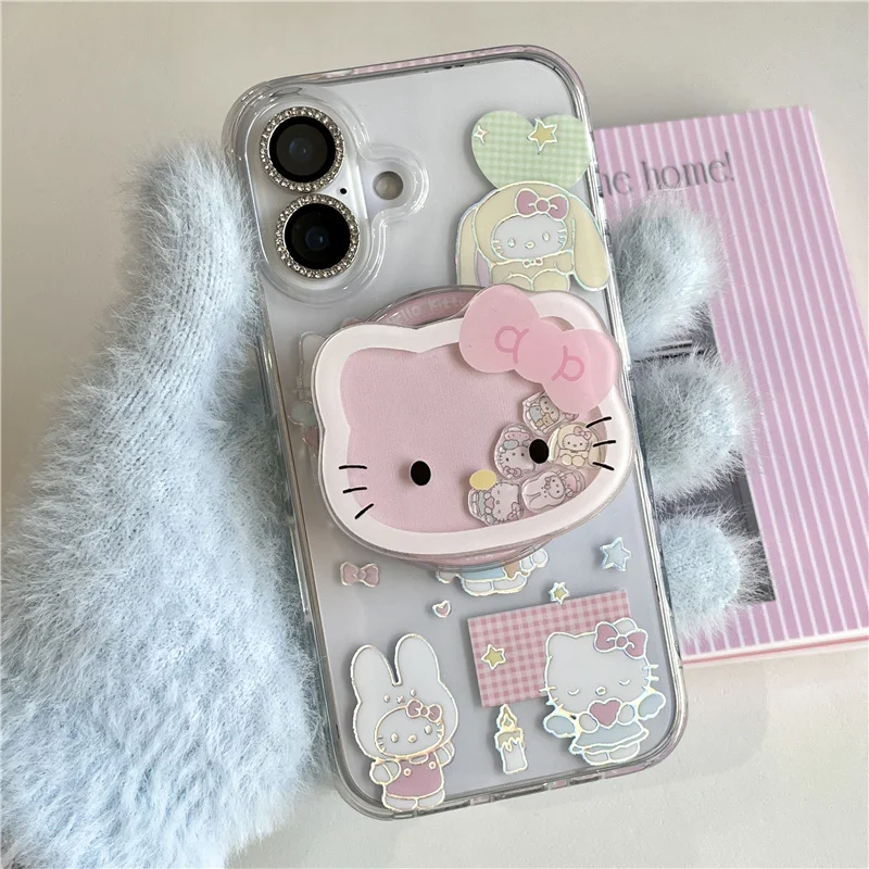 Cute Cartoon Hello Kitty Magnetic Phone Case For iPhone 16 Pro 14 13 15 Pro Max Back Cover with Stand Cases For Magsafe 
Cute Cartoon Hello Kitty Magnetic Phone Case For iPhone 16 Pro 14 13 15 Pro Max Back Cover with Stand Cases For Magsafe