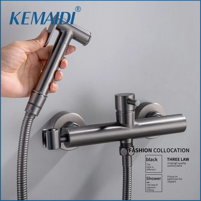 KEMAIDI Toilet bidet sprayer set Brass Double Use Bidets faucet Bathroom Hot and Cold sprayer shower bidet faucet High Pressure
KEMAIDI Toilet bidet sprayer set Brass Double Use Bidets faucet Bathroom Hot and Cold sprayer shower bidet faucet High Pressure