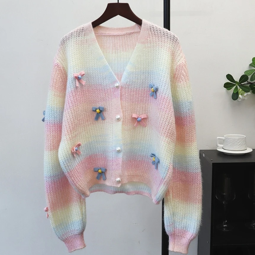 Cardigan Women Sweaters Coats V Neck Full Sleeve Gradient Y2k Streetwear Elegant Splice Knit Open Stith Autumn Winter 2025
Cardigan Women Sweaters Coats V Neck Full Sleeve Gradient Y2k Streetwear Elegant Splice Knit Open Stith Autumn Winter 2025