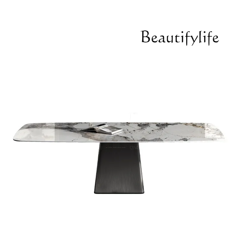 Light Luxury Rock Plate Dining Table Rectangular Modern Simple Small Apartment Stainless Steel Rock Plate Dining Table
Light Luxury Rock Plate Dining Table Rectangular Modern Simple Small Apartment Stainless Steel Rock Plate Dining Table